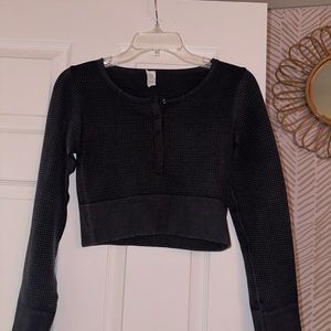 Aerie Waffle cropped long sleeve and leggings set